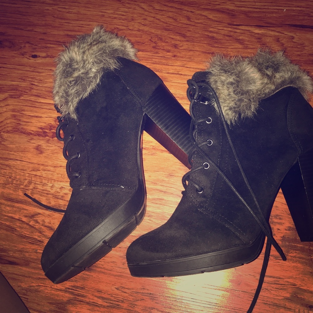 Black Fur Booties